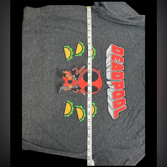 Marvel Deadpool T Shirt / Men’s Large/ Gray / Cotton Blend / Tacos Deadpool - Picture 4 of 5